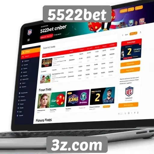 Interface do usuário no site 5522bet